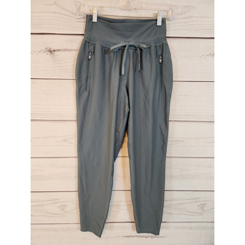 Old Navy Active Womens Gray Solid Stretch High Rise Go Dry Jogger Pants Size XS‎